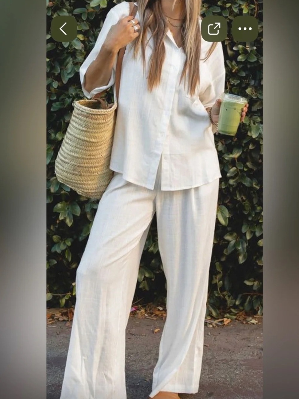 Solaí Off White Linen Blend Pants